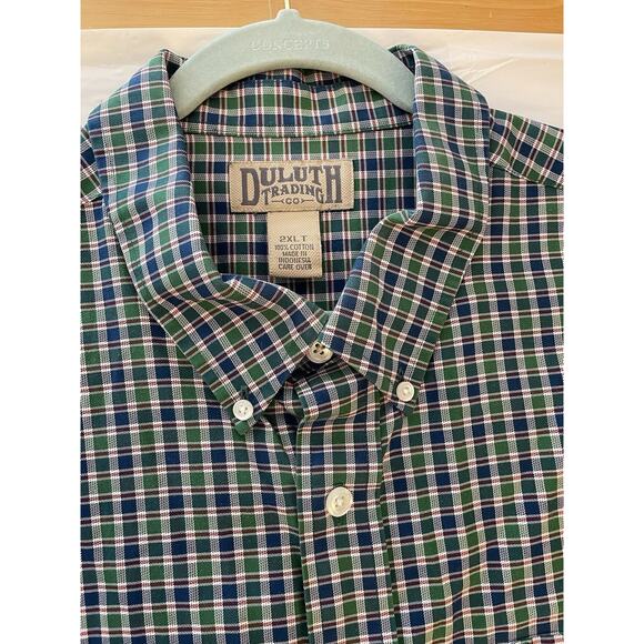 Duluth Trading Co Flannel Plaid LS Button Up Shirt Mens Size 2XL Tall Relaxed - Picture 1 of 9
